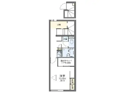 レオパレスCEDARⅡ(1K/2階)の間取り写真