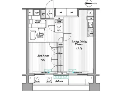 レジディア錦糸町Ⅱ(1LDK/9階)の間取り写真