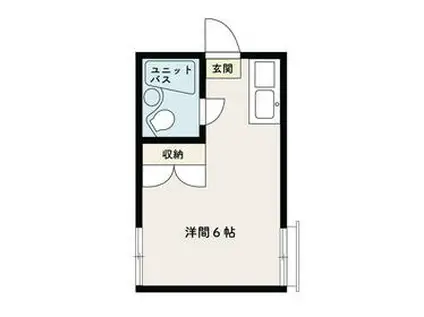コーポスカイ(ワンルーム/2階)の間取り写真