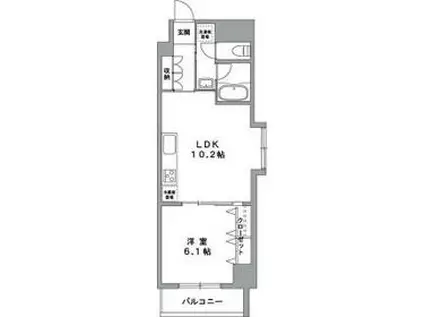 グランデュールⅡ関内(1LDK/7階)の間取り写真