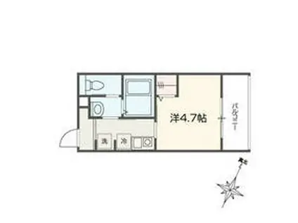 MELLAS清瀬Ⅲ(1K/1階)の間取り写真