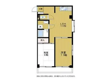 ビラ中原(2LDK/3階)の間取り写真