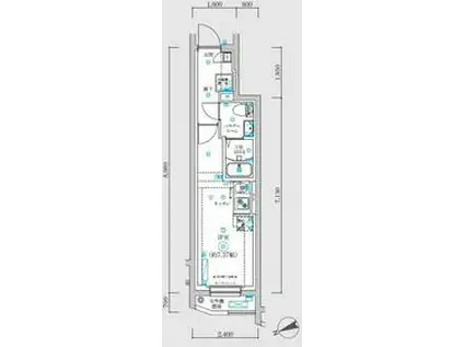 カフェック桜台(ワンルーム/3階)の間取り写真
