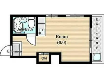 テラス前川(ワンルーム/2階)の間取り写真