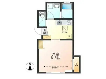 メゾン東光(1K/1階)の間取り写真