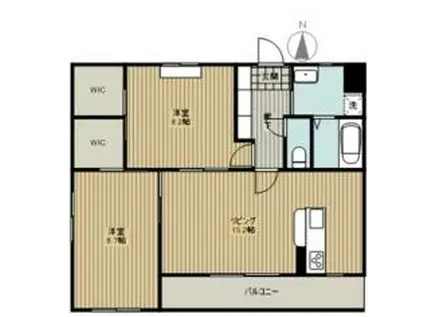 田畑ハイツルシアスⅠ(2LDK/1階)の間取り写真