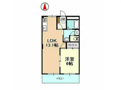 遠州鉄道 助信駅 徒歩23分 2階建 築27年(1LDK/2階)の間取り写真