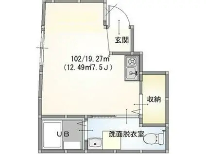 CHAMBORD大塚(ワンルーム/1階)の間取り写真