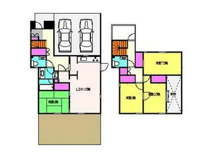 東急田園都市線 市が尾駅 徒歩10分 2階建 築34年(4LDK)の間取り写真