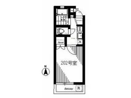 AP上石神井(ワンルーム/2階)の間取り写真