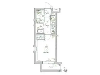 LEA MARKS東白楽(1K/4階)の間取り写真