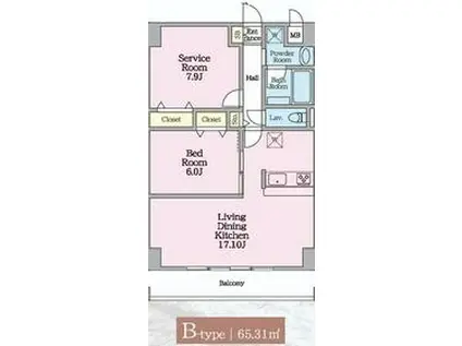 プレド・ラガール(2LDK/3階)の間取り写真