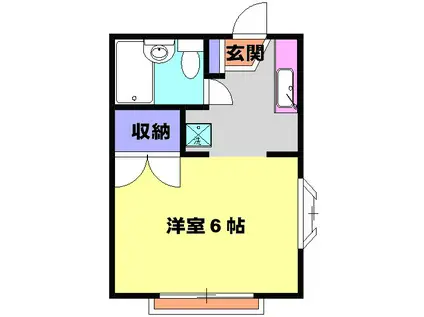 モンシャトーミチ(1K/1階)の間取り写真