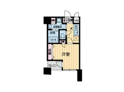 グラマシー京都(1K/4階)の間取り写真