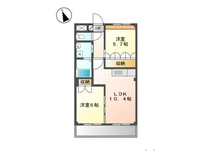 レジデンス AI(2LDK/3階)の間取り写真