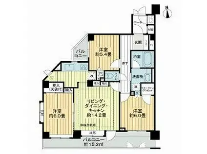 コスモ西尾久(3LDK/2階)の間取り写真