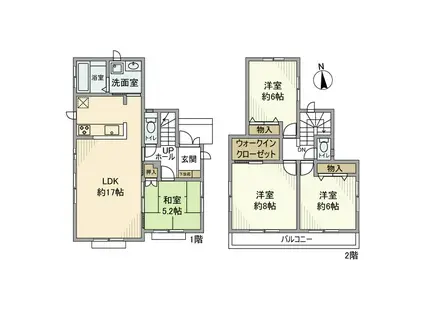 小田急電鉄小田原線 新百合ケ丘駅 バス乗車時間：18分 王禅寺中央小学校前バス停で下車 徒歩4分 2階建 築7年(4LDK)の間取り写真