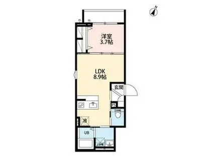 FLEUR N-4(1LDK/1階)の間取り写真