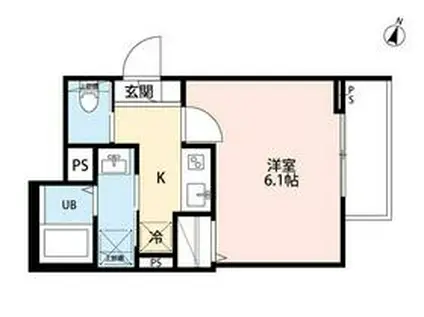 FLEUR N-4(1K/1階)の間取り写真