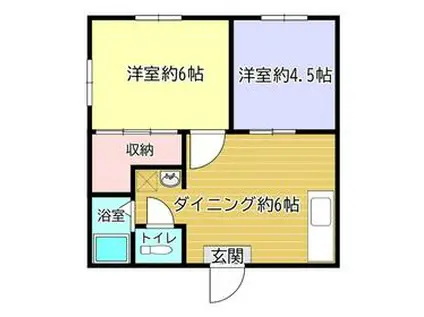 ハイツプリマベーラ(2DK/2階)の間取り写真