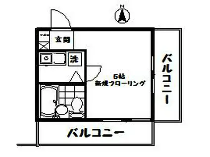 クレッセント駒場(1K/4階)の間取り写真