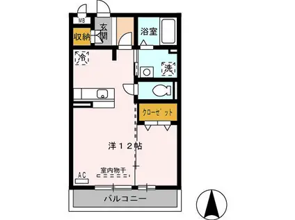セジュール北島(ワンルーム/3階)の間取り写真