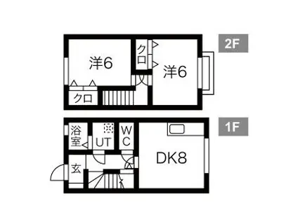 アンビエンテ(2DK/1階)の間取り写真