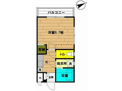 フォンテーヌ六浦(1K/2階)の間取り写真