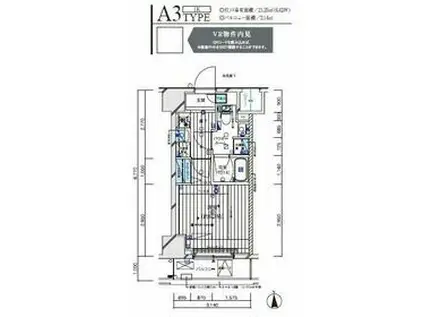 メインステージ立川Ⅴ(1K/6階)の間取り写真