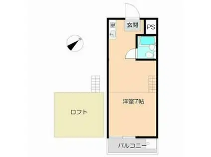 パイオニア1号棟(ワンルーム/2階)の間取り写真