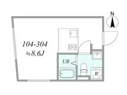 TRIAS626(1K/1階)の間取り写真