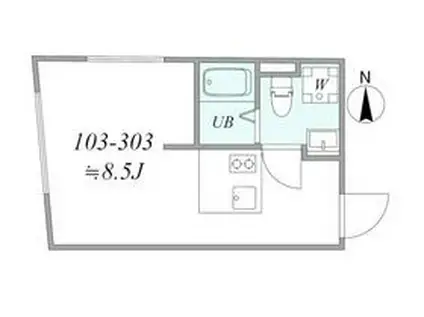TRIAS626(1K/1階)の間取り写真