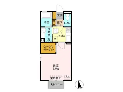 モン・カーサⅠ(1K/1階)の間取り写真