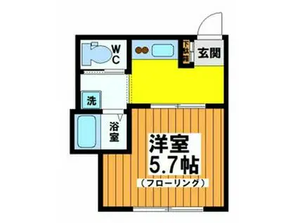 ハイツ共栄(1K/1階)の間取り写真