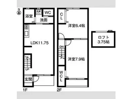 サンハイツ　丸野(2LDK)の間取り写真