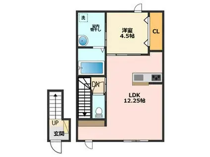 GRANDIR(1LDK/2階)の間取り写真