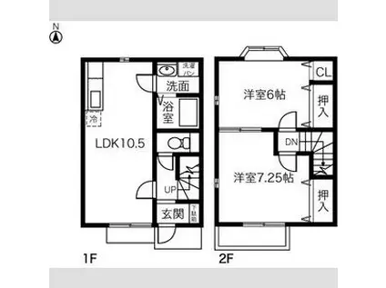 チバリーハイツB(2LDK)の間取り写真