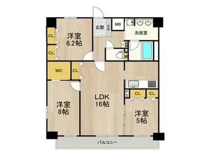 セノアタワー新大阪(3LDK/14階)の間取り写真