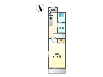 サンライト杏(1K/1階)の間取り写真