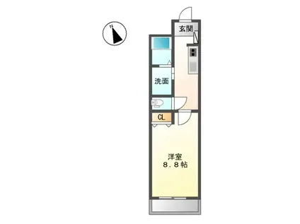 サンライト杏(1K/2階)の間取り写真
