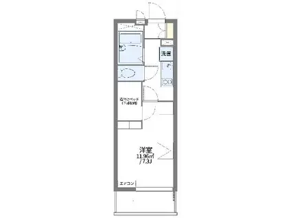 レオパレス石川(1K/3階)の間取り写真