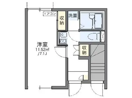 レオネクストハピネス(1K/1階)の間取り写真