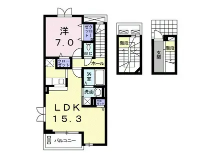 LEE FRERE 加美(1LDK/3階)の間取り写真