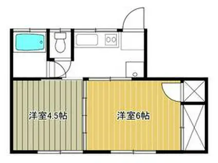 コーポ和光(2K/2階)の間取り写真