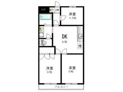 マウントヴィレッジⅠ(3DK/3階)の間取り写真