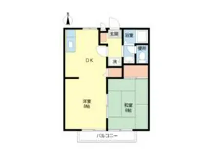 サニーホームズ(2DK/1階)の間取り写真