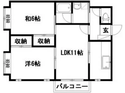 サンシャイン下池川(2LDK/2階)の間取り写真