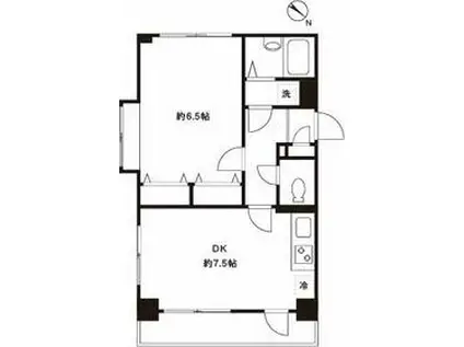 エクセル野方(1DK/6階)の間取り写真