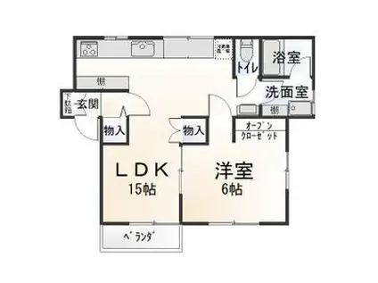 リバーパーク(1LDK/1階)の間取り写真
