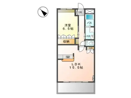 来夢ガーデン(1LDK/3階)の間取り写真